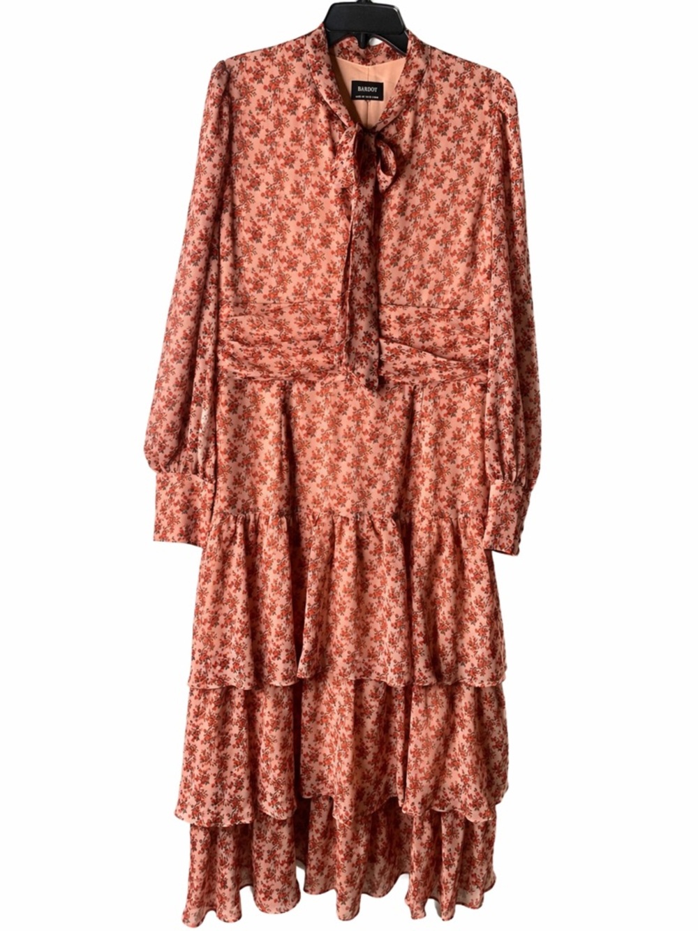 Nordstrom-Bardot Lainey Floral Long Tiered Chiffon Maxi Dress - Picture 3 of 16